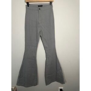 Swank A Posh Grey High Rise Stretch Super Flare Bell Bottom Pants Size L/XL